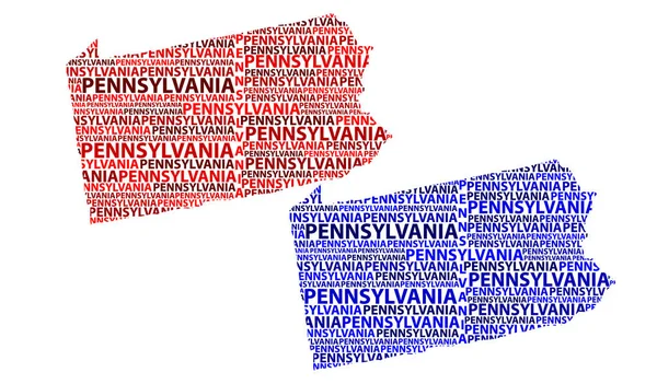 Skizze Pennsylvania Vereinigte Staaten Von Amerika Letter Text Map Pennsylvania — Stockvektor