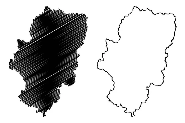 Aragão Reino Espanha Comunidade Autónoma Mapa Ilustração Vetorial Esboço Rabiscos — Vetor de Stock