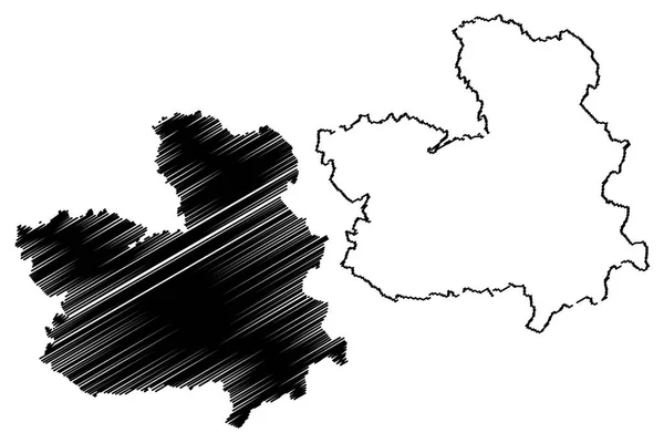 Castillala マンチャ スペインの王国 自治コミュニティ 地図ベクトル図 フリーハンド スケッチ カスティーリャ マンチャ州地図 — ストックベクタ