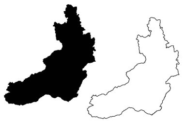 Zabaykalskiy Krai (Rusya, Rusya Federasyonu konular, Rusya'nın Kray) harita vektör çizim, karalama taslak Zabaykalskiy Krayı harita