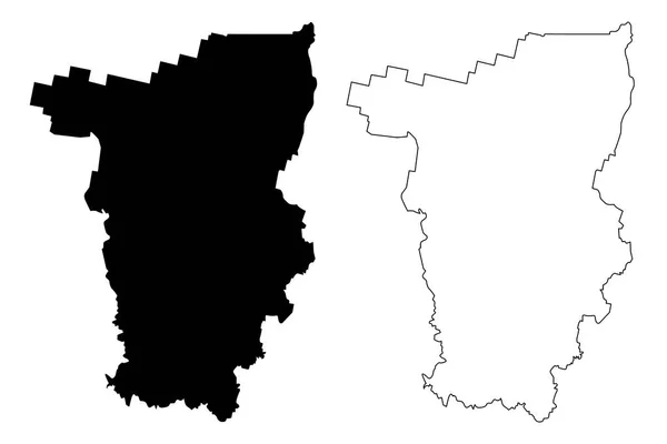 Perm Kray (Rusya, Rusya Federasyonu konular, Rusya'nın Kray) harita vektör çizim, karalama taslak Perm Krayı harita
