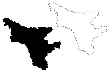 Amur Oblast (Rusya, Rusya Federasyonu konular, Rusya'nın oblastları) harita vektör çizim, karalama taslak Amur Oblast harita