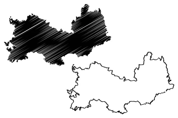 Mordovia Rusia Temas Federación Rusa Repúblicas Rusia Mapa Vector Ilustración — Archivo Imágenes Vectoriales