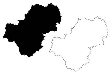 Kaluga Oblastı (Rusya, Rusya Federasyonu konular, Rusya'nın oblastları) harita vektör çizim, karalama taslak Kaluga Oblastı harita