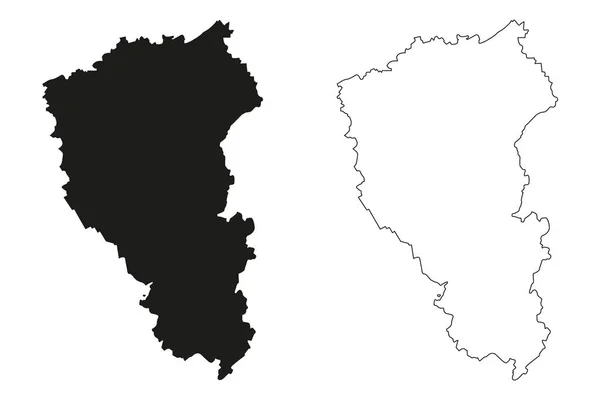 Kemerovo Oblastı Rusya Rusya Federasyonu Konular Rusya Nın Oblastları Harita — Stok Vektör