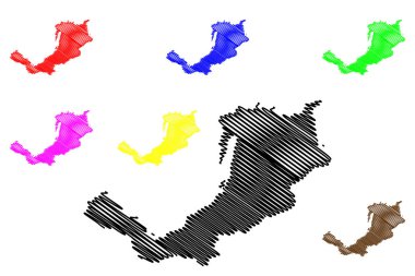 Buryatia (Rusya, Rusya Federasyonu konular, Rusya'nın Cumhuriyetleri) harita vektör çizim, karalama taslak Buryatia Cumhuriyeti harita