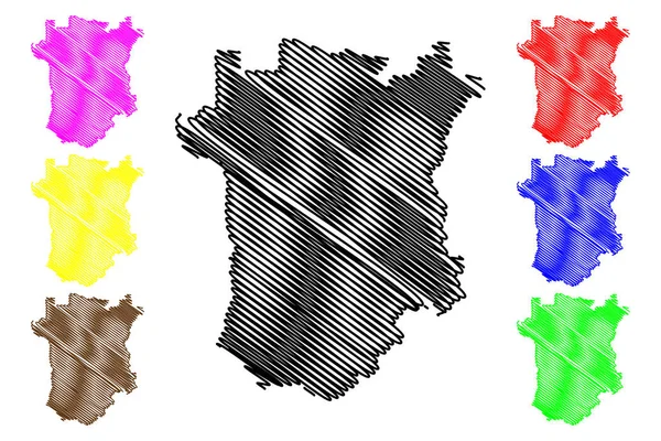 チェチェン ロシア ロシア連邦の科目 ロシアの共和国 地図ベクトル図 フリーハンド スケッチ チェチェン共和国地図 — ストックベクタ