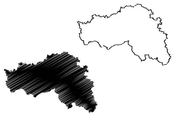 别尔哥罗德州 俄罗斯 俄罗斯联邦的臣民 俄罗斯的州 地图矢量插图 涂鸦草图别尔哥罗德州地图 — 图库矢量图片