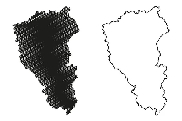 Kemerowo Oblast Russland Subjekte Der Russischen Föderation Oblasten Russlands Karte — Stockvektor