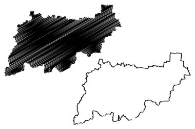 Kostroma Oblast (Rusya, Rusya Federasyonu konular, Rusya'nın oblastları) harita vektör çizim, karalama taslak Kostroma Oblast harita
