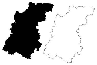 Nijniy Novgorod Oblast (Rusya, Rusya Federasyonu konular, Rusya'nın oblastları) harita vektör çizim, karalama taslak Nizhegorod Oblast (Gorki Oblast) harita