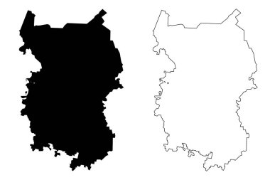 Omsk Oblastı (Rusya, Rusya Federasyonu konular, Rusya'nın oblastları) harita vektör çizim, karalama taslak Omsk Oblastı harita