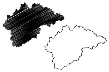 Novgorod Oblast (Rusya, Rusya Federasyonu konular, Rusya'nın oblastları) harita vektör çizim, karalama taslak Novgorod Oblast harita