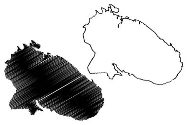 Murmansk Oblastı (Rusya, Rusya Federasyonu konular, Rusya'nın oblastları) harita vektör çizim, karalama taslak Murmansk Oblast harita