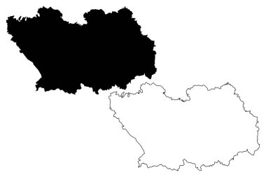 Penza Oblast (Rusya, Rusya Federasyonu konular, Rusya'nın oblastları) harita vektör çizim, karalama taslak Penza Oblast harita