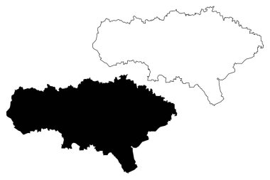 Saratov Oblastı (Rusya, Rusya Federasyonu konular, Rusya'nın oblastları) harita vektör çizim, karalama taslak Saratov Oblastı harita