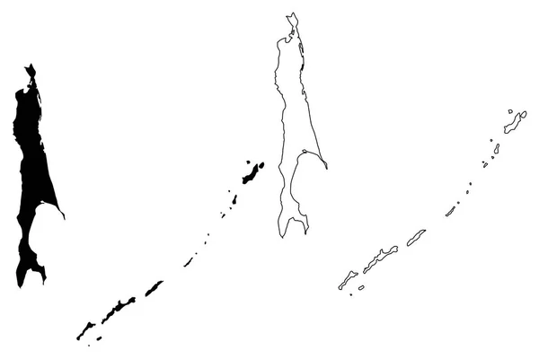 Sachalin Oblast Russland Untertanen Der Russischen Föderation Oblasten Russlands Kartenvektorillustration — Stockvektor