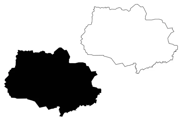 トムスク州 ロシア ロシア連邦の科目 ロシアの州 地図ベクトル図 フリーハンド スケッチ トムスク州地図 — ストックベクタ