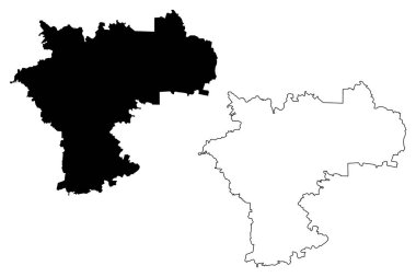 Ulyanovsk Oblastı (Rusya, Rusya Federasyonu konular, Rusya'nın oblastları) harita vektör çizim, karalama taslak Ulyanovsk Oblastı harita