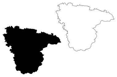 Voronej Oblast (Rusya, Rusya Federasyonu konular, Rusya'nın oblastları) harita vektör çizim, karalama taslak Voronej Oblast harita