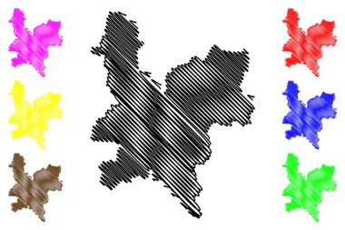 Kirov Oblast (Rusya, Rusya Federasyonu konular, Rusya'nın oblastları) harita vektör çizim, karalama taslak Kirov Oblast harita