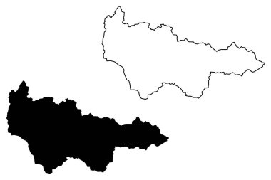 Khanty Mansi Özerk Okrugu (Rusya, Rusya Federasyonu, Özerk Okrugu konular) harita vektör çizim, karalama taslak Khanty Mansiysk Özerk Okrug Yugra harita