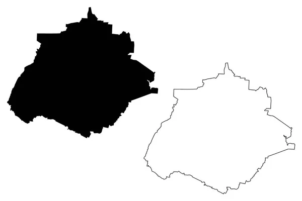 Aguascalientes (Birleşik Meksika Devletleri, Meksika, federal Cumhuriyeti) harita vektör çizim, karalama taslak serbest ve egemen devlet Aguascalientes Haritası