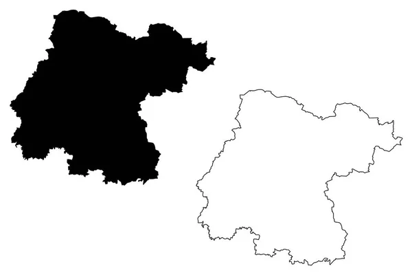 Ilustracja Wektorowa Mapa Guanajuato Meksykańskie Stany Zjednoczone Meksyk Republika Federalna — Wektor stockowy