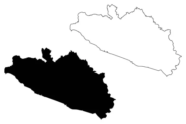 Guerrero États Unis Mexique Mexique République Fédérale Illustration Vectorielle Carte — Image vectorielle