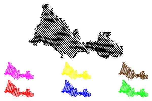 Orenburg Oblast Ryssland Ämnen Ryska Federationen Oblast Ryssland Karta Vektorillustration — Stock vektor