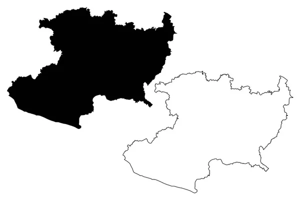 Michoacan (Birleşik Meksika Devletleri, Meksika, federal Cumhuriyeti) harita vektör çizim, karalama taslak serbest ve egemen devlet Michoacan de Ocampo Haritası