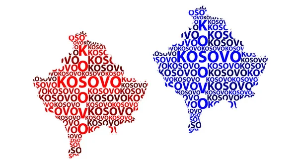 Sketch Kosovo Letter Text Map Repubblica Del Kosovo Nella Forma — Vettoriale Stock