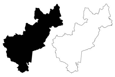Queretaro (Birleşik Meksika Devletleri, Meksika, federal Cumhuriyeti) harita vektör çizim, karalama taslak serbest ve Queretaro (Quertaro de Arteaga) egemen devlet Haritası