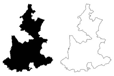 Puebla (Birleşik Meksika Devletleri, Meksika, federal Cumhuriyeti) harita vektör çizim, karalama taslak serbest ve egemen devlet Puebla Haritası