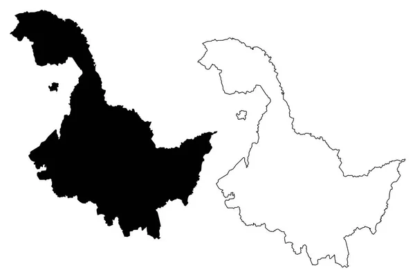 黒龍江省 の中華民国 中華人民共和国の地方行政区画 地図ベクトル図 フリーハンド スケッチ黒龍江省地図 — ストックベクタ