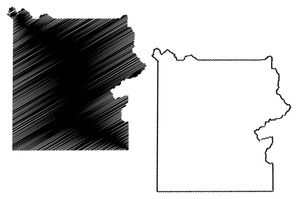 Yellowstonský Národní Park Spojené Státy Usa Mapa Vektorové Ilustrace Klikyháky — Stockový vektor