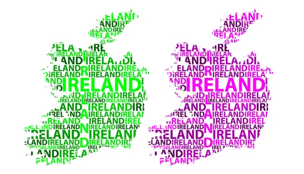 Croquis Irlande Lettre Carte Texte République Irlande Forme Continent Carte — Image vectorielle