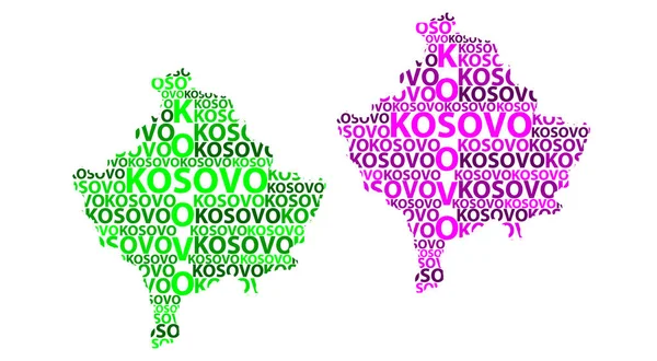 Sketch Kosovo Letter Text Map Repubblica Del Kosovo Nella Forma — Vettoriale Stock