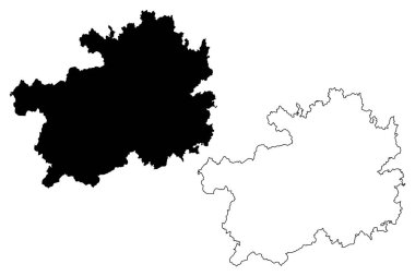 Guizhou il (idari yapılanması Çin, Çin, Çin, Çin Halk Cumhuriyeti) harita vektör çizim, karalama taslak Kweichow harita