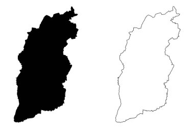Shanxi eyaletinde (idari yapılanması Çin, Çin, Çin, Çin Halk Cumhuriyeti) harita vektör çizim, karalama taslak Shanxi harita