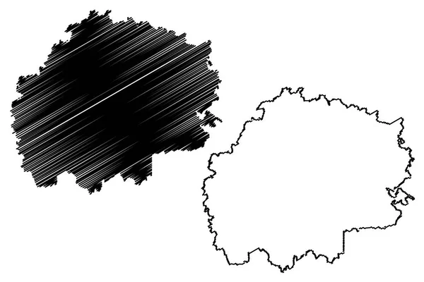 リャザン州 ロシア ロシア連邦の科目 ロシアの州 地図ベクトル図 フリーハンド スケッチ リャザン州地図 — ストックベクタ