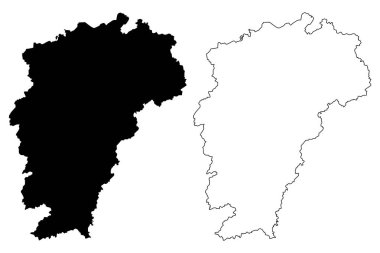 Jiangxi eyaletinin (idari yapılanması Çin, Çin, Çin, Çin Halk Cumhuriyeti) harita vektör çizim, karalama taslak Kiangsi harita