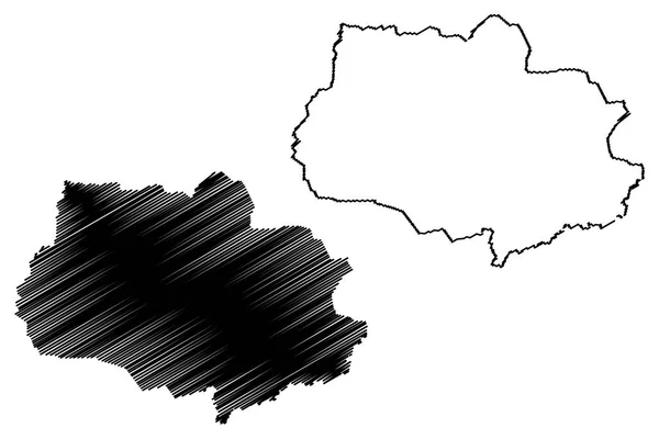 托木斯克州 俄罗斯 俄罗斯联邦的臣民 俄罗斯的州 地图矢量插图 涂鸦草图托木斯克州地图 — 图库矢量图片