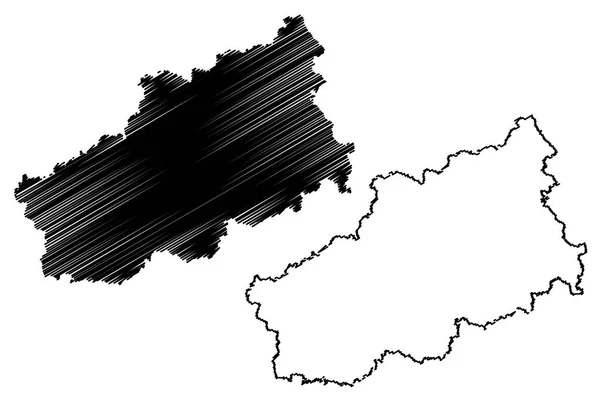Tver 俄罗斯 俄罗斯联邦的臣民 俄罗斯的州 地图矢量插图 涂鸦草图加里宁州地图 — 图库矢量图片
