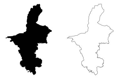 Ningxia Hui Özerk Bölgesi (idari yapılanması Çin, Çin, Çin, Çin Halk Cumhuriyeti) harita vektör çizim, karalama taslak Ningxia (Nhar) harita