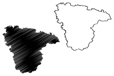 Voronej Oblast (Rusya, Rusya Federasyonu konular, Rusya'nın oblastları) harita vektör çizim, karalama taslak Voronej Oblast harita