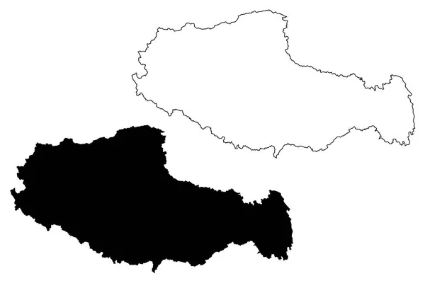 Tibetaanse Autonome Regio Bestuurlijke Indeling Van China China Volksrepubliek China — Stockvector