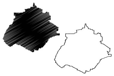Aguascalientes (Birleşik Meksika Devletleri, Meksika, federal Cumhuriyeti) harita vektör çizim, karalama taslak serbest ve egemen devlet Aguascalientes Haritası