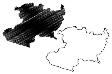 Michoacan (Birleşik Meksika Devletleri, Meksika, federal Cumhuriyeti) harita vektör çizim, karalama taslak serbest ve egemen devlet Michoacan de Ocampo Haritası