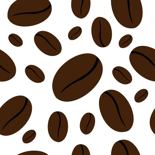 Coffee Bean Seamless Pattern Brown Black — Stock Vector